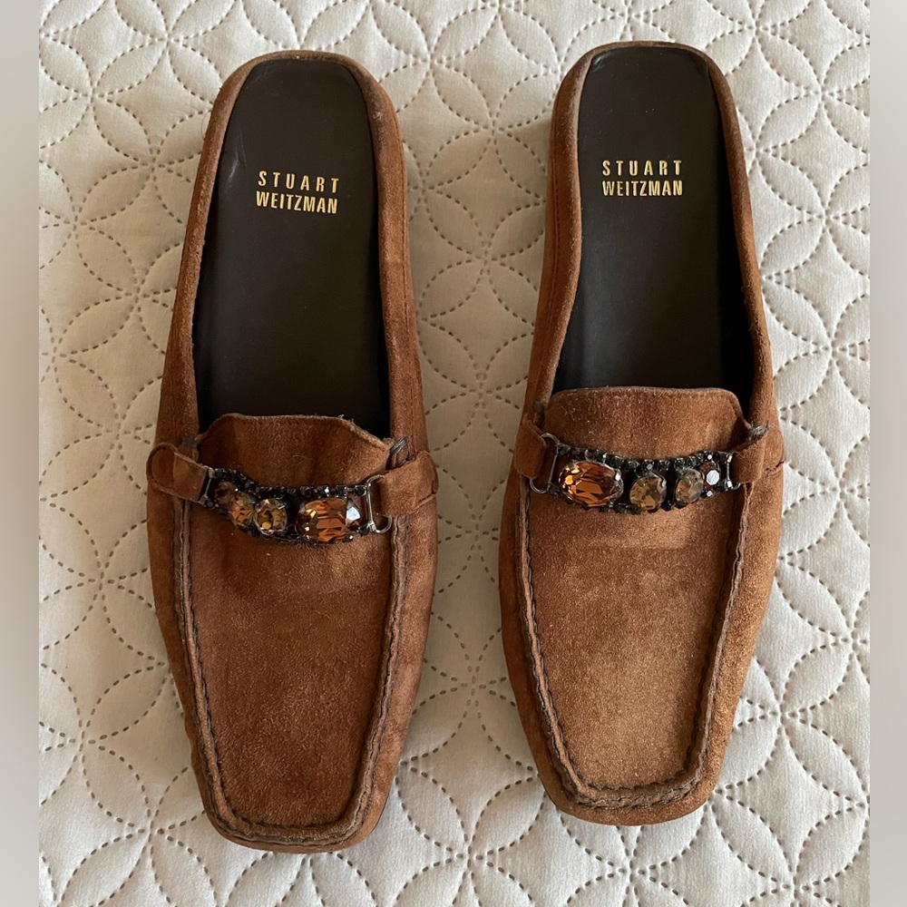 Stuart Weitzman Suede Leather Loafers
